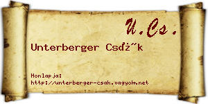 Unterberger Csák névjegykártya